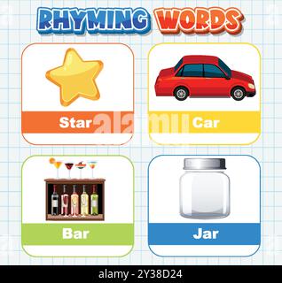 Fade Rhyming Words Illustration of rhyming words with pictures Stock Vector Image & Art ...