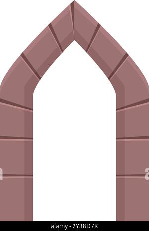 Classic architectural element, an arched passage or gateway, often found in historical structures Stock Vector