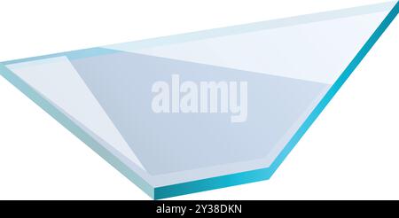 Protective glass piece for windows or doors isometric view Stock Vector