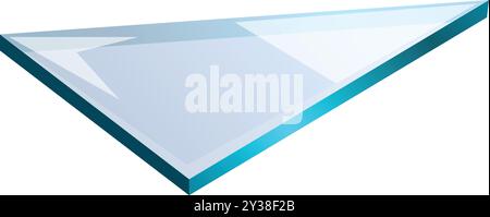 Triangular protective glass plate lying on a white background Stock Vector