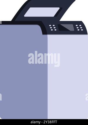 Modern multifunction printer standing with its scanner lid open, ready for use Stock Vector