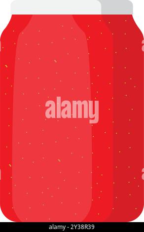 Glass jars with jam vector illustration. Canned food preserve container. Jam dessert in jars Stock Vector