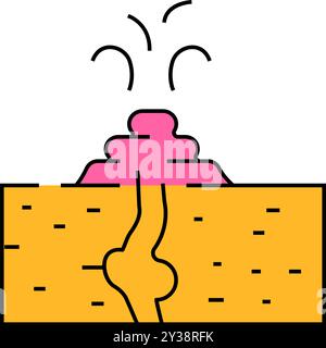 mud volcano icon color illustration Stock Vector