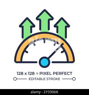 Efficiency meter RGB pixel perfect color icon Stock Vector