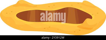 Big hole ground cross section showing the soil layers for geology science Stock Vector