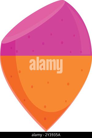 Half peeled sweet potato showing the vibrant orange flesh inside Stock Vector