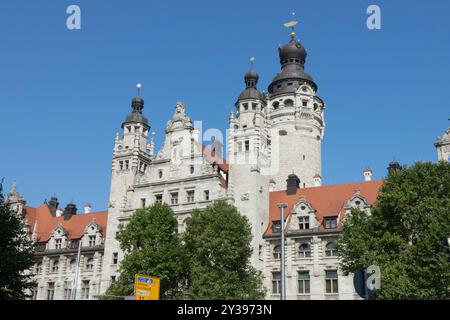 New Town Hall City Leipzig Germany Europe Neues Rathaus 1905 Building Stock Photo