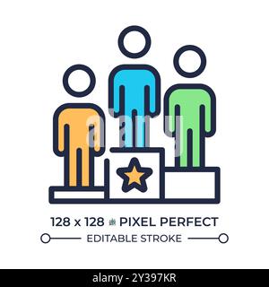 Pedestal winners RGB pixel perfect color icon Stock Vector
