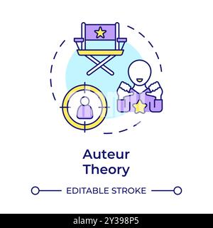 Auteur theory multi color concept icon Stock Vector