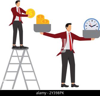 Business man Time is money concept Stock Vector