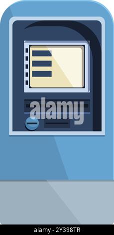 Atm machine standing alone, helpful for illustrating concepts related to personal finance Stock Vector