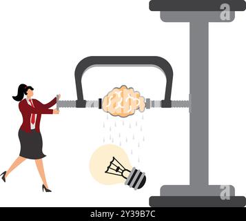 idea lightbulb, Human Brain, ideas, Businesswoman Stock Vector