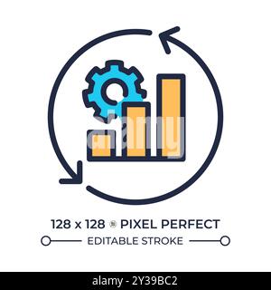 Efficiency graph cycle RGB pixel perfect color icon Stock Vector