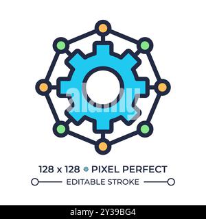 Automation process RGB pixel perfect color icon Stock Vector