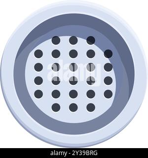 Round metal grater with many holes for grinding spices, top view Stock Vector