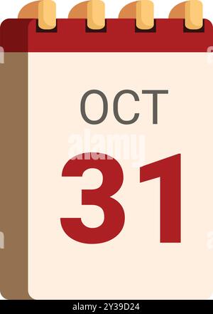 This october 31st calendar page reminds people of halloween Stock Vector