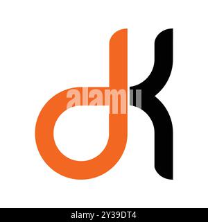 Geometric DK and KD Letter Logo Design Stock Vector