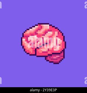 Pixel art brain game asset design Stock Vector