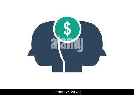 Competition icon. solid icon style. head with dollar. icon related to SWOT. business elements vector illustration Stock Vector