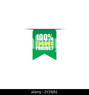 100 Percent Organic Food Vector Stock Vector