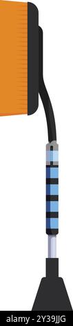 Car snow brush with scraper removing ice or snow from a windshield Stock Vector