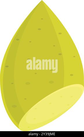 Green potato cut in half showing the inside with a light green color Stock Vector