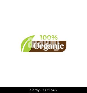 100 Percent Organic Food Logo Vector. Nature Icon Stock Vector