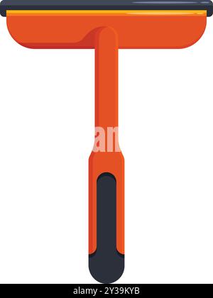 Orange squeegee for cleaning windows and shower cabins is isolated on white background, cleaning service concept Stock Vector