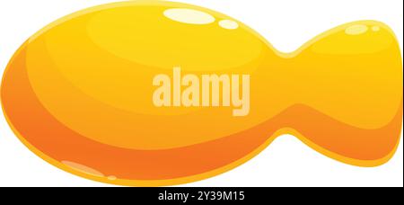 Cartoon illustration of a goldfish candy gummy sweet and delicious Stock Vector