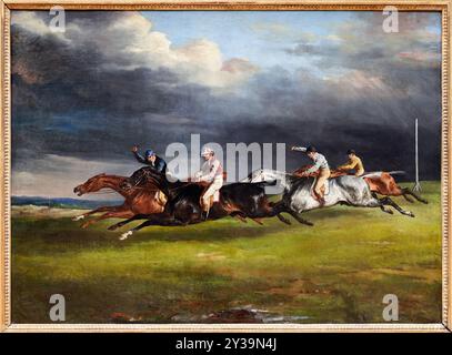 Horse Race, also known as The 1821 Derby at Epsom, 1821, Oil on canvas, Théodore GÉRICAULT, Rouen, 1791 - Paris, 1824, Musée du Louvre, Paris, France Stock Photo