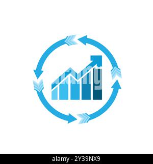 Sell and Marketing business Growing or Improvement Graph Design Stock Vector