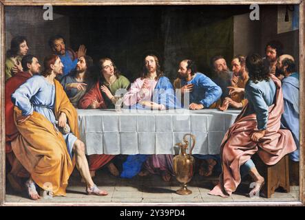 The Last Supper, About 1652, Philippe de CHAMPAIGNE, Bruxelles (Belgique), 1602 - Paris, 1674, Musée du Louvre, Paris, France Stock Photo