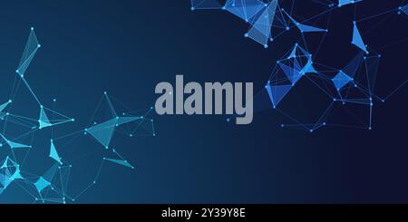 Abstract banner with a low poly plexus design Stock Vector