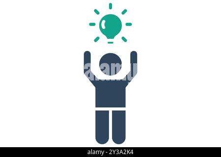 Potential icon. solid icon style. person with light bulb. icon related to SWOT. business elements vector illustration Stock Vector