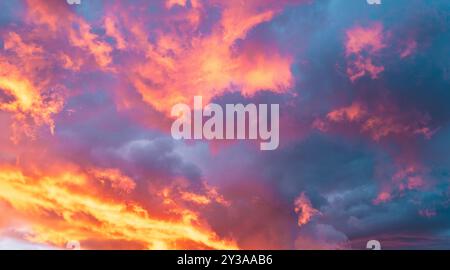 Dramatic Sunset Red Sky Stock Photo