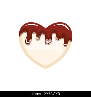 Heart-Shaped Chocolate with Drizzle Vector Illustration Stock Vector
