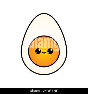 Cute cartoon character design of boiled egg vector illustration ...