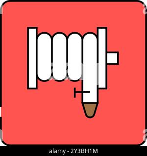 fire fighting hose standpipe outlet line icon vector illustration Stock ...