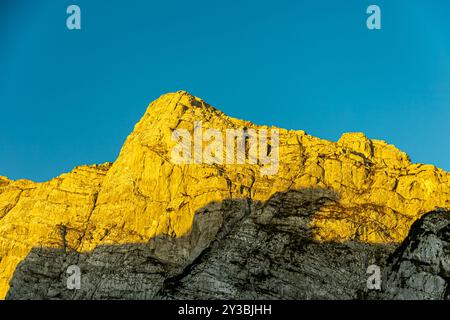 A wonderful late summer hike through the Berchtesgaden Alpine landscape to the Blue Ice Glacier - Berchtesgaden - Bavaria - Germany Stock Photo