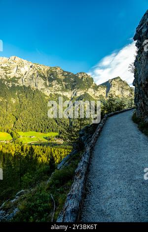 A wonderful late summer hike through the Berchtesgaden Alpine landscape to the Blue Ice Glacier - Berchtesgaden - Bavaria - Germany Stock Photo