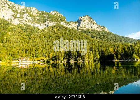 A wonderful late summer hike through the Berchtesgaden Alpine landscape to the Blue Ice Glacier - Berchtesgaden - Bavaria - Germany Stock Photo