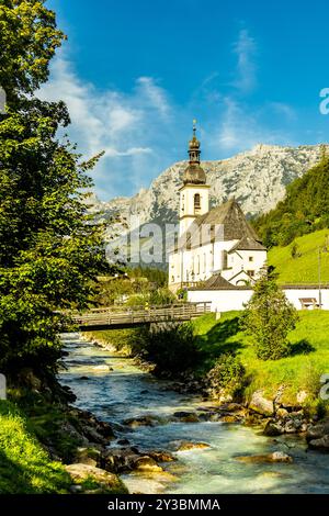 A wonderful late summer hike through the Berchtesgaden Alpine landscape to the Blue Ice Glacier - Berchtesgaden - Bavaria - Germany Stock Photo