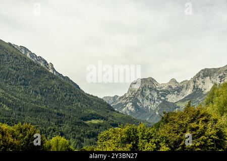 A wonderful late summer hike through the Berchtesgaden Alpine landscape to the Blue Ice Glacier - Berchtesgaden - Bavaria - Germany Stock Photo