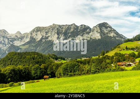 A wonderful late summer hike through the Berchtesgaden Alpine landscape to the Blue Ice Glacier - Berchtesgaden - Bavaria - Germany Stock Photo