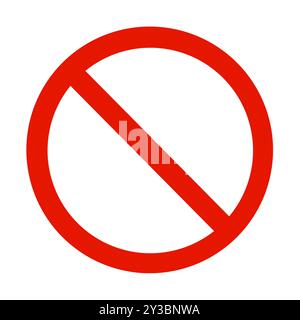 Prohibition or ban sign red circle with clipping path to remove background Stock Photo