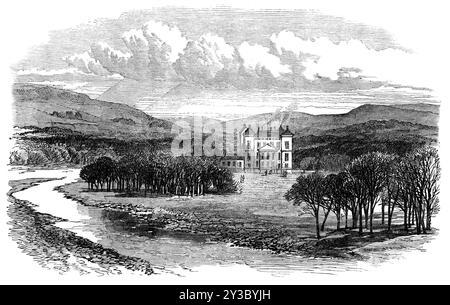 Duff House, near Banff [in Scotland], the seat of the Earl of Fife, 1871. 'The eldest son and heir of the Earl of Fife, Alexander William George Duff, Viscount Macduff, having come of age last year, the event was celebrated with agreeable festivities at Duff House, near Banff, on Friday, the 10th November. That day was the young nobleman's twenty-second birthday; but the festival had been postponed from his twenty-first because of the lamented death of the Countess of Fife. This ancient family is descended in a direct line from the identical Macduff, the eighth hereditary Thane and first Earl Stock Photo