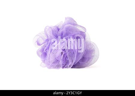 purple bath puff or sponge isolated on white background. High quality photo Stock Photo