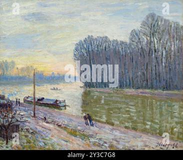 Tournant du Loing. Sunrise in November, 1896. Private Collection. Stock Photo