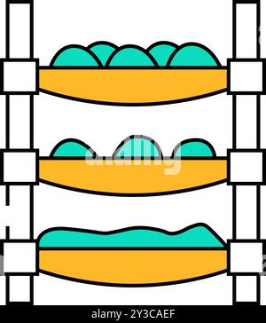 vertical farming environmental color icon vector illustration Stock ...