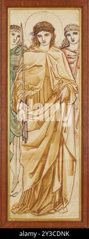 St Ursula, 1868. Cartoon for stained glass at St John the Baptist Church, Tuebrook, Liverpool. Stock Photo